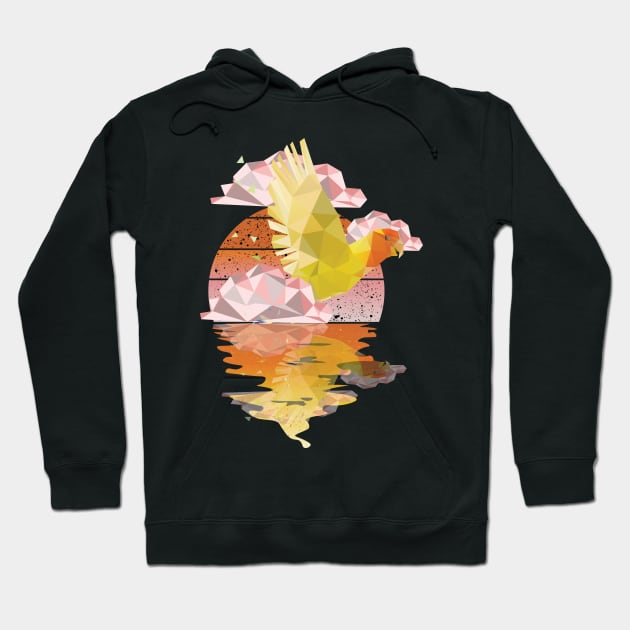 Love Bird Low poly art Hoodie by mutarek